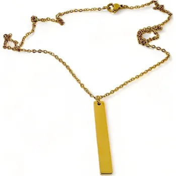 Náhrdelník Náhrdelník s úzkým plochým obdelníkovým přívěskem Zlatá