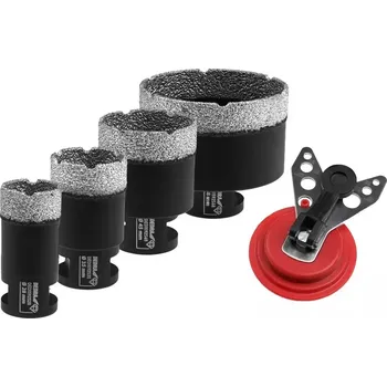 Vrták Sada diamantových korunek 28,35,45,68mm,vodítko pro vrtáky DEDRA DED1592SZ03