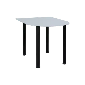 Stolová podnož TJ 8 - 12 přístavba jednací, kovová podnož černá, síla desky 18 mm, široká 1200 mm, bílá