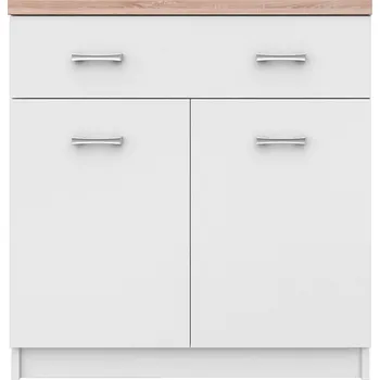 Komoda SANGIR komoda 2D1S, bílá/dub sonoma + vyzvednutí ZDARMA