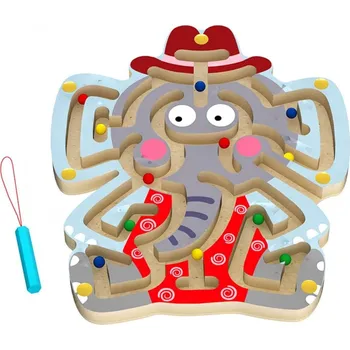 Dřevěná hračka Dřevěné magnetické bludiště slon