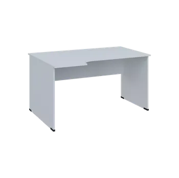 Psací stůl TR 8 - 144 stůl kancelářský, rohový, levý, dřevěná podnož, deska 18 mm, široký 1400 mm, bílá