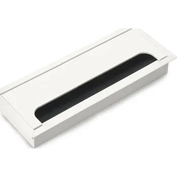 Nábytkové kování Hliníková obdélníková průchodka 269x80mm – bílá (5 ks)