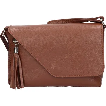 Kabelka Dámská kožená crosbody kabelka Italia Kalia - hnědá