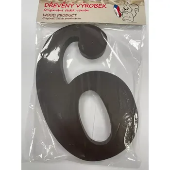 Číslo 6 velké hnědé – výška 180 mm