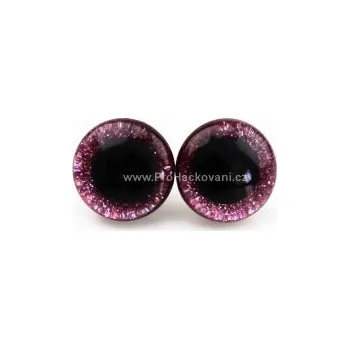 Pro Háčkování Oči bezpečnostní třpytivé světle růžové, 14 mm