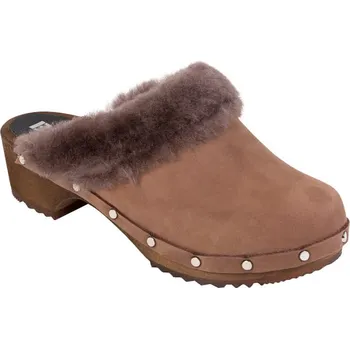 Dámská zdravotní obuv Buxa Zateplené dřeváky s kožíškem PF2 - Hnědá Velikost: 41