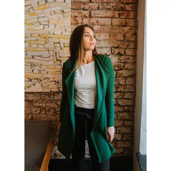 Dámský svetr Kardigan Mariana z bambusové teplákoviny zelený Velikost: XS