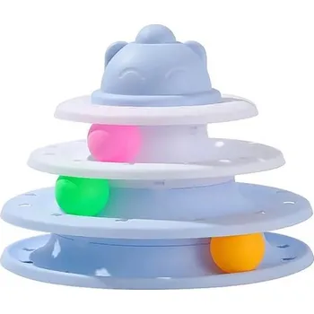 Hračka pro kočku Kočičí věž se čtyřmi úrovněmi pro interaktivní hru | hračka pro domácí mazlíčky - MODRÁ MLHA