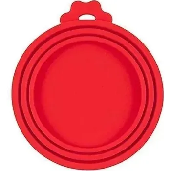 Miska pro psa Silikonový kryt na konzervy pro psy a kočky | Izolační kryt - Červené