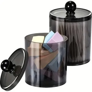 Úložný box Plastový organizér do koupelny | Úložný box, Dóza - Černá 2ks