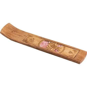 Vonná tyčinka Berk Esoterik Berk Stojánek na vonné tyčinky Namaste s růžovými krystaly křemene, 26 x 5 cm
