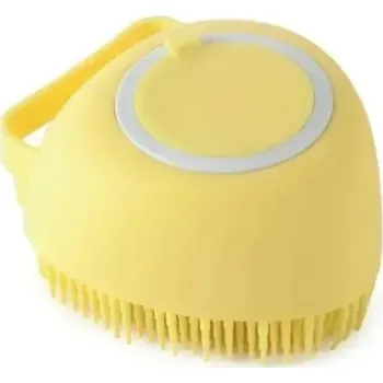Kartáč pro zvířata Silikonový kartáč pro psy a kočky | Chovatelské potřeby - Žlutá