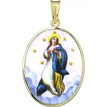 Přívěsek Aljančič Immaculata růžová medailon 254H zlato