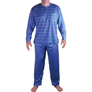 Pánské pyžamo Artur pánské pyžamo s dlouhým rukávem V1948 M šedomodrá