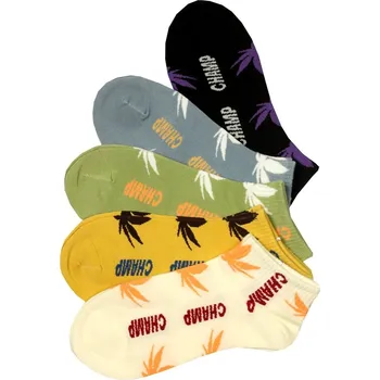 Pánské ponožky Veselé kotníčkové ponožky Canabis CW386 - 3 páry 39-42 vícebarevná