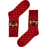 Pánské vánoční ponožky s veselými obrázky 39-42 červená