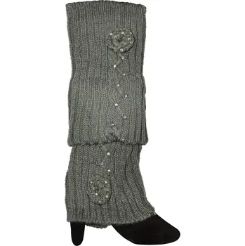 Dámské ponožky Pesail Pletené návleky na kozačky s kamínky šedá