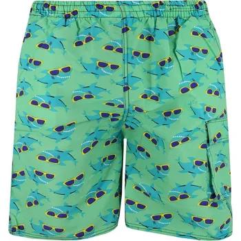 Pánské plavky Happy Shark koupací šortky s kapsou L světle zelená