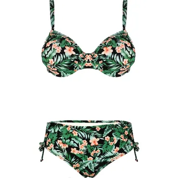 Dámské plavky Květka polovyztužené plavky D025 XL zelená