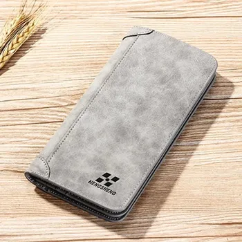 Pánská kožená retro peněženka | luxusní peněženka - Šedá