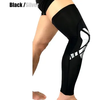 Cyklistické návleky Sportovní návleky na kolena s dlouhou opěrkou - Stříbrná,M