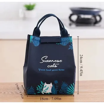 Jídlonosič Termotaška na jídlo pro piknik | obědový box, cestovní taška - 1ks Mávání kočka