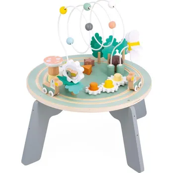 Dřevěná hračka Janod Sweet Cocoon Dřevěný motorický stolek s aktivitami Zahrada