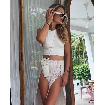 BeChick Bílý waffle top Simple Bechick ❤