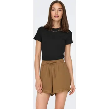 Dámské tričko Jacqueline de Yong JDY dámské žebrované triko Solar černé Velikost: XS