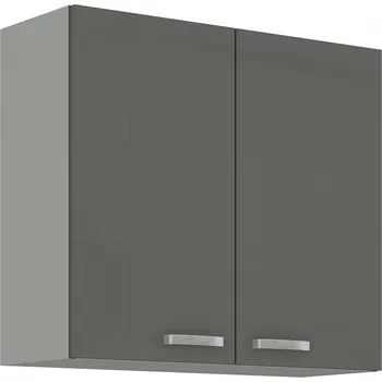 Nábytek Kuchyňská skříňka Garid 80 G 72 2F šedý lesk/šedá