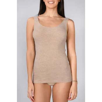 Dámské spodní prádlo dámská košilka s širokým ramínkem s příměsí kašmíru Barva: Natural, Velikost: L/XL