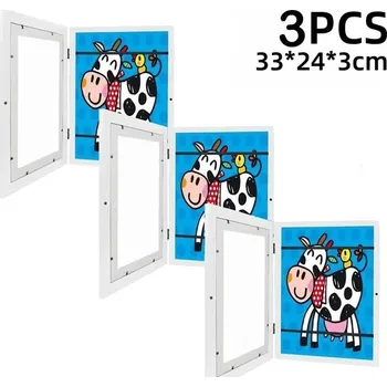 Rám na obraz Dětské rámečky na obrázky a kresby | Fotorámečky - Bílá 3ks