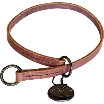 Obojek pro psa Morko Stahovací obojek – kůže kaštan, kování grafit .cm: 40 cm