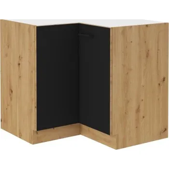 Rohová kuchyňská skříňka Molly 90x90 ND 2F BB černá / dub artisan