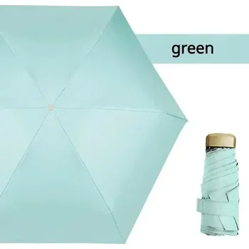 Skládací větruodolný mini deštník do kabelky | Ochrana před deštěm i sluncem - Zelená