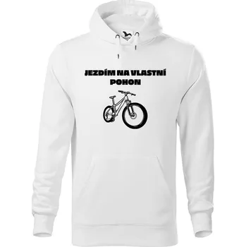 Pánská mikina DOBRÝ TRIKO Pánská mikina s potiskem Vlastní pohon Velikost pánské mikiny: XL, Barva: Bílá