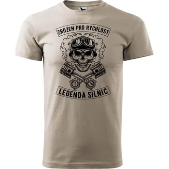 Pánské tričko DOBRÝ TRIKO Pánské tričko s potiskem Zrozen pro rychlost Velikost: 4XL, Barva: Ledově šedá