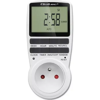 vypínač Elektronický časový spínač Qoltec s LCD, 16 A, 3680 W