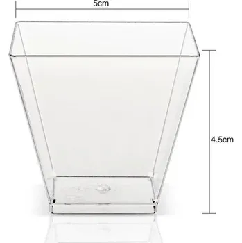 Jednorázové nádobí Jednorázové plastové dezertní kelímky | Plastové nádobí - 60 ml,100 ks