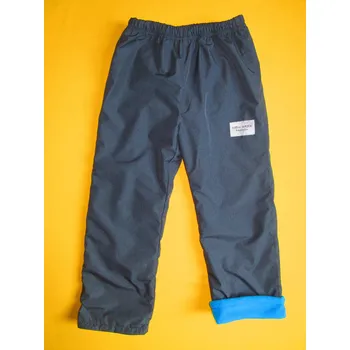 Chlapecké kalhoty Arex, ČR Zateplené šusťákové kalhoty s nášivkou 2 Barva: antracitová+tyrkysová, Velikost: 122