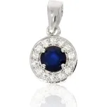 Zlatnictví Helios Stříbrný přívěsek se safírem a zirkony