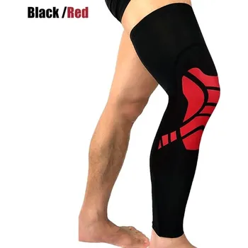 Cyklistické návleky Sportovní návleky na kolena s dlouhou opěrkou - červená,L