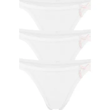 Kalhotky Jola dámská tanga bavlna - 3bal. XL bílá