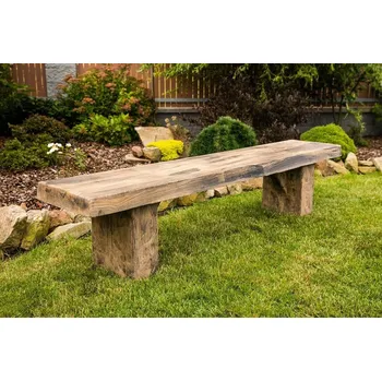 Zahradní lavice PROFIBA Betonová lavice Blansko bez opěradla - imitace dřeva - 200 cm