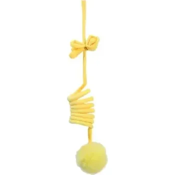 Hračka pro kočku Interaktivní plyšová hračka pro kočky s pružinou a zvonkem | Hračky pro zvířátka - Žlutá