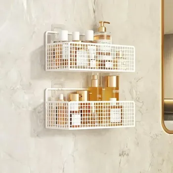 Polička do koupelny bez vrtání | Koupelnový organizér - Bílá-M-2PC