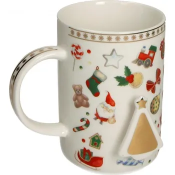 Hrnek 400 ml CHICCHI E BALOCCHI BRANDANI (barva - porcelán, bílá/červená/zlatá)