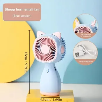 Domácí ventilátor **Malý přenosný větrák | ventilátor, chladící větrák - 1ks modrá