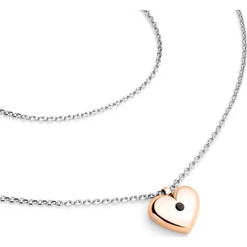 Náhrdelník Dámský náhrdelník bílé zlato 585/1000 přírodní diamant srdce 140019-NH02-BCV-Black délka 40 cm